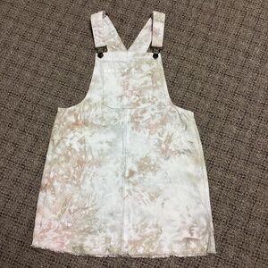 Wild Fable White Cream Tan Pink Tie Dye Denim Dress * Juniors XS